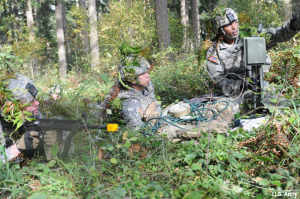 Army cyber team on battlefield